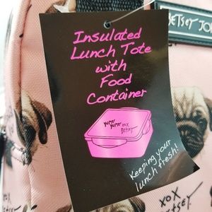 betsey johnson pug lunch bag